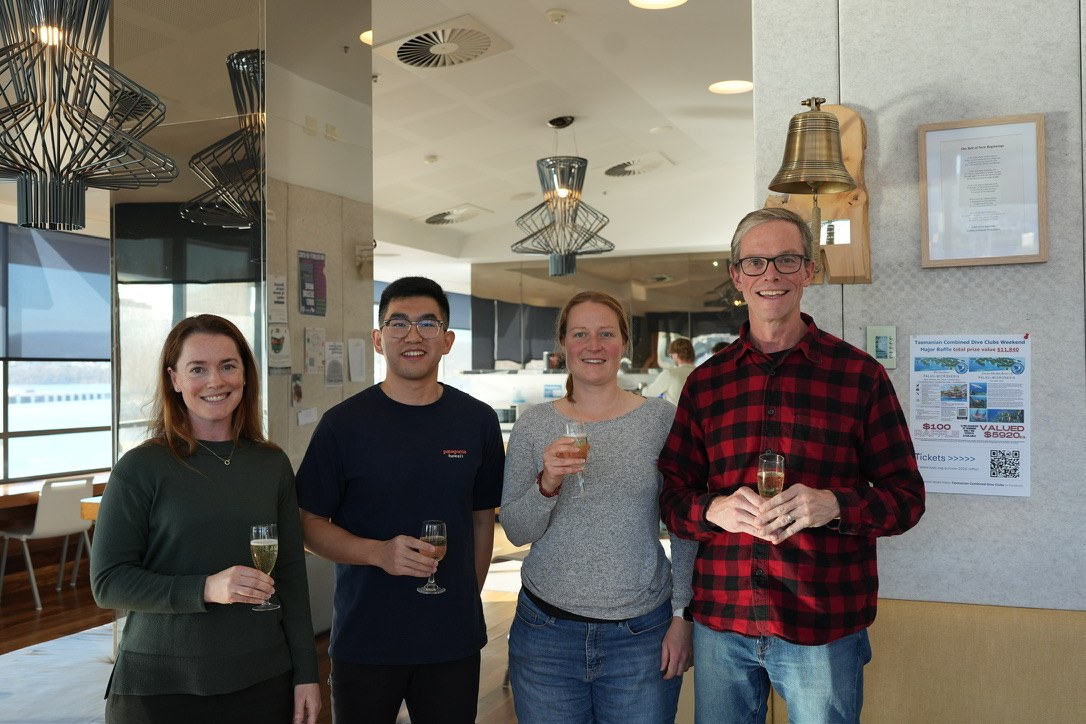 Submitting PhD thesis with supervisor team Elizabeth Shadwick, Cathryn Wynn-Edwards, and Pete Strutton